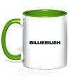 Чашка с цветной ручкой Billieeilish text Зеленый фото