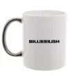 Чашка з кольоровою ручкою Billieeilish text Срібло фото