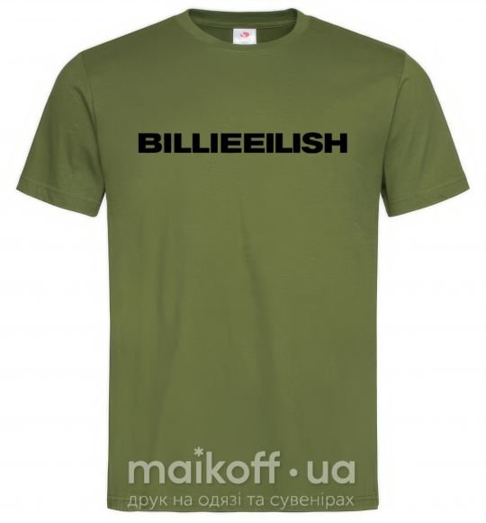 Чоловіча футболка Billieeilish text Оливковий фото
