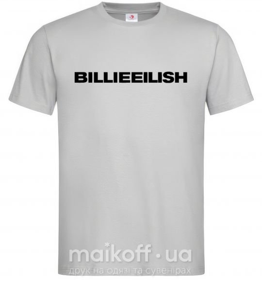 Мужская футболка Billieeilish text Серый фото