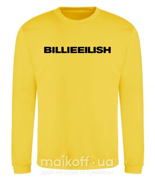 Світшот Billieeilish text Сонячно жовтий фото