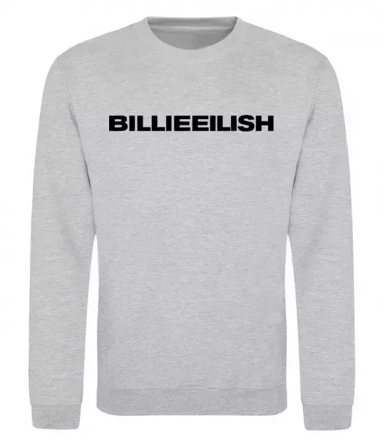 Свитшот Billieeilish text Серый меланж фото