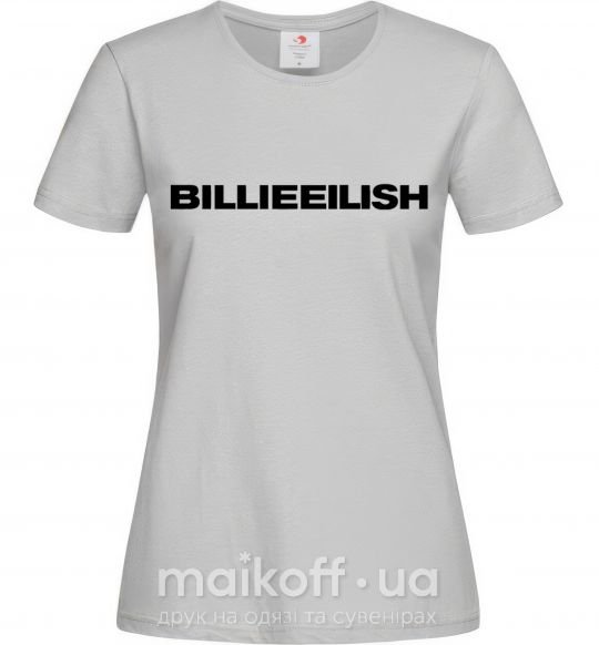 Жіноча футболка Billieeilish text Сірий фото