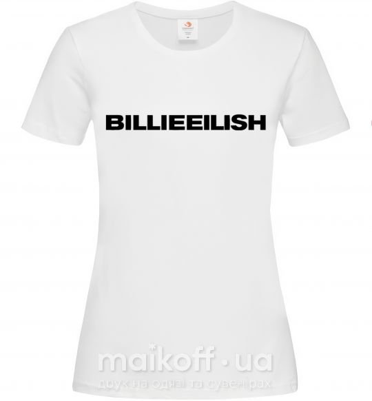 Жіноча футболка Billieeilish text Білий фото