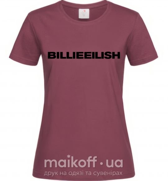 Женская футболка Billieeilish text Бордовый фото