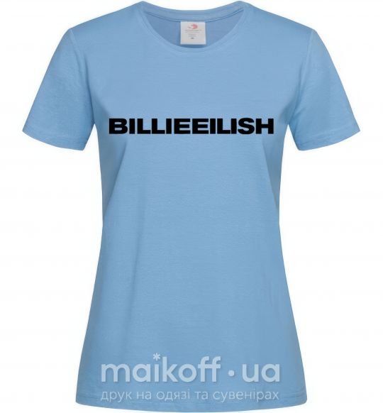 Жіноча футболка Billieeilish text Блакитний фото