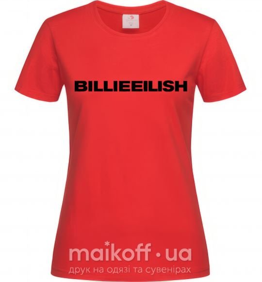 Женская футболка Billieeilish text Красный фото