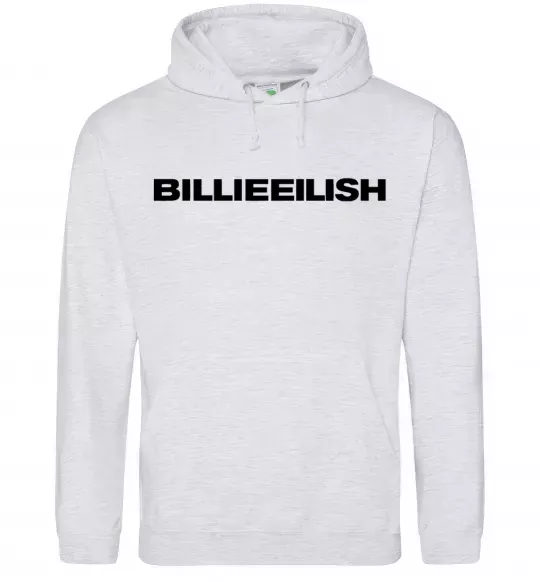 Чоловіча толстовка (худі) Billieeilish text Сірий меланж фото