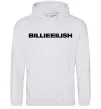 Женская толстовка (худи) Billieeilish text Серый меланж фото