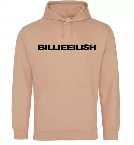 Женская толстовка (худи) Billieeilish text Песочный фото