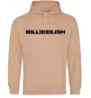 Женская толстовка (худи) Billieeilish text Песочный фото