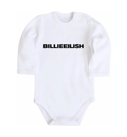 Дитячий бодік Billieeilish text Білий фото