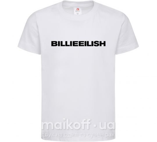 Дитяча футболка Billieeilish text Білий фото