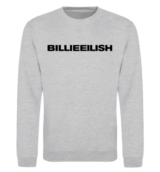 Свитшот Billieeilish text Серый меланж фото