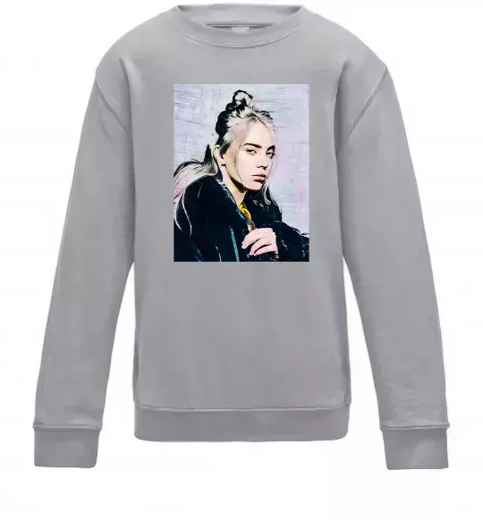 Дитячий світшот Billie Eilish photo Сірий меланж фото