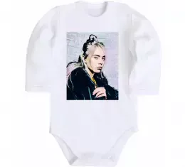 Детский боди Billie чорно-білий Белый фото