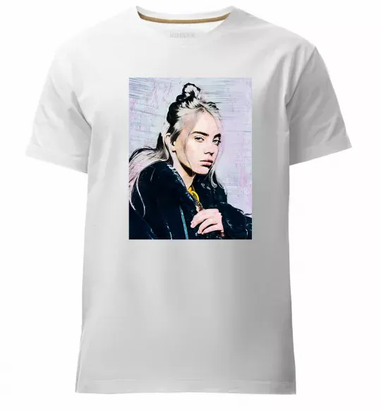 Мужская премиум футболка Billie Eilish photo Белый фото