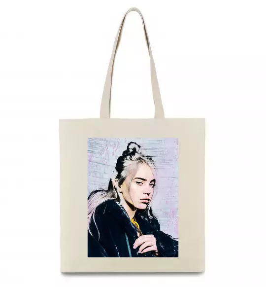 Еко-сумка Billie Eilish photo Бежевий фото