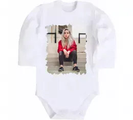 Детский боди Billie чорно-білий Белый фото