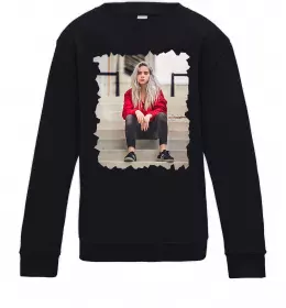 Детский Свитшот Billie чорно-білий Серый меланж фото