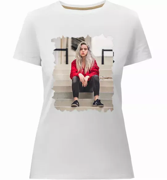 Женская премиум футболка Billie Белый фото