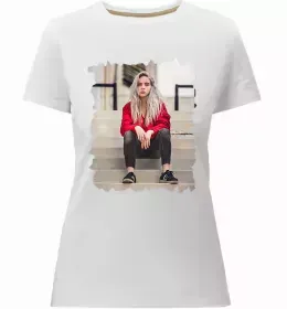 Женская премиум футболка Hit me hard and soft Черный фото