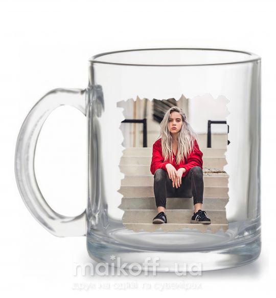 Чашка скляна Billie Прозорий фото