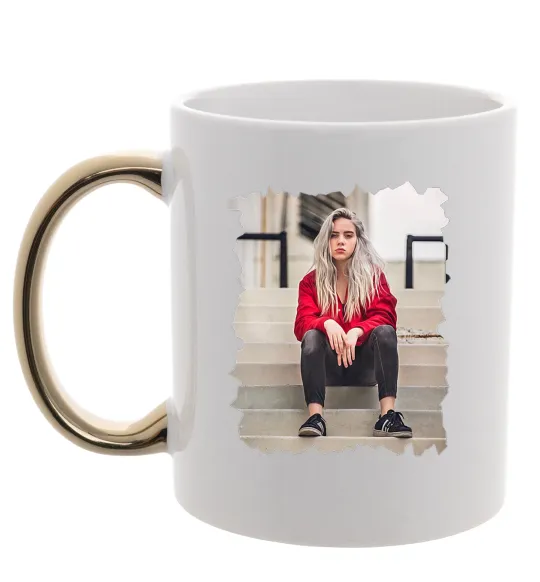 Чашка з кольоровою ручкою Billie Золото фото