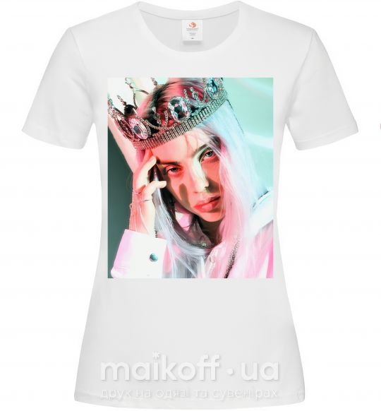 Женская футболка Billie Eilish in crown Белый фото