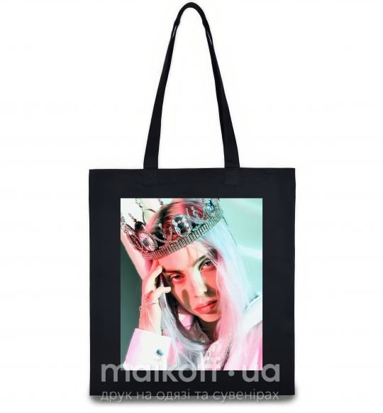Еко-сумка Billie Eilish in crown Чорний фото
