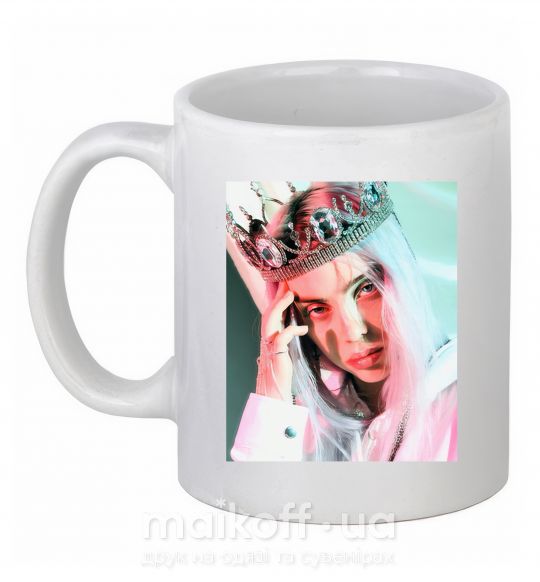 Чашка керамічна Billie Eilish in crown Білий фото