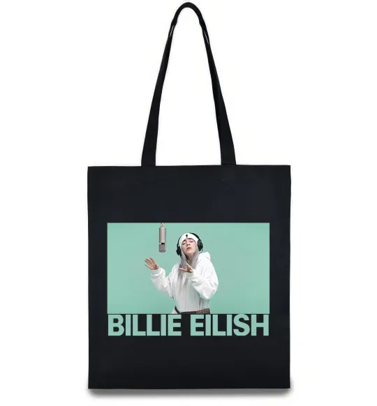Еко-сумка Billie Eilish blue Чорний фото