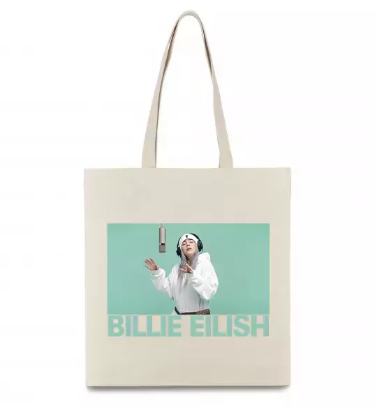 Еко-сумка Billie Eilish blue Бежевий фото