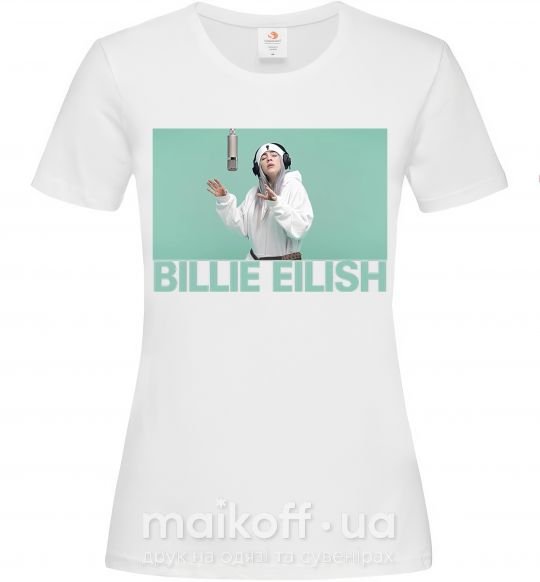 Женская футболка Billie Eilish blue Белый фото