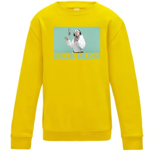 Детский Свитшот Billie Eilish blue Солнечно желтый фото