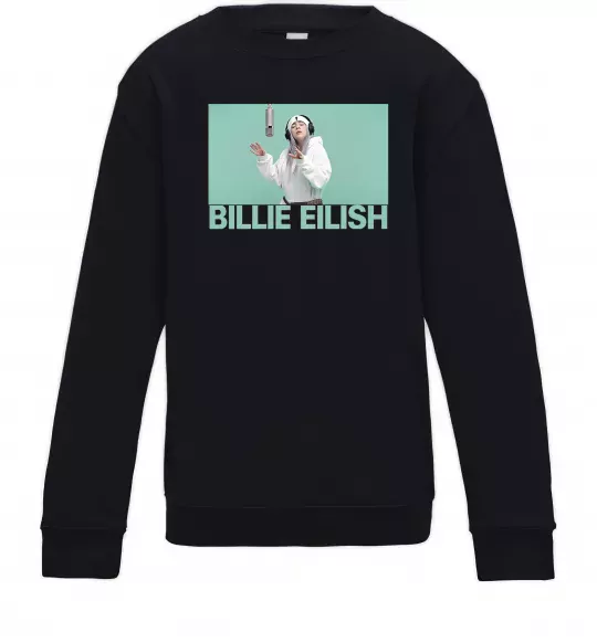 Детский Свитшот Billie Eilish blue Черный фото