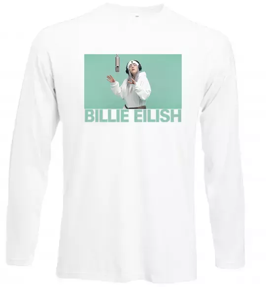 Лонгслив Billie Eilish blue Белый фото