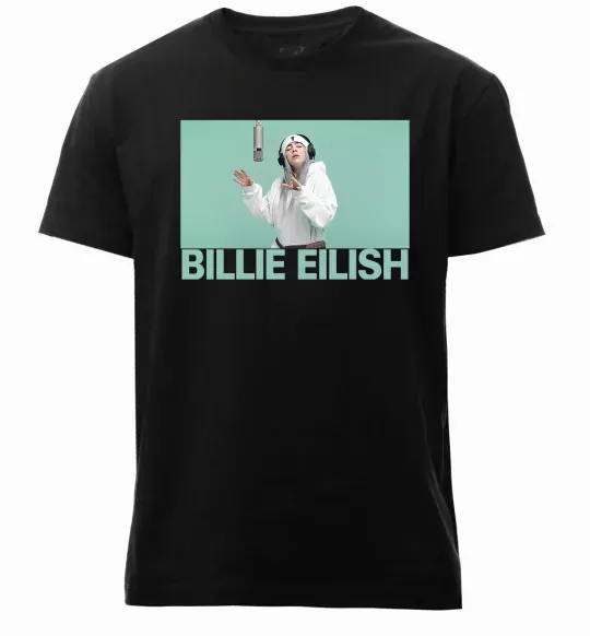Чоловіча преміум футболка Billie Eilish blue Чорний фото