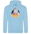 Чоловіча толстовка (худі) Billie Eilish in a circle Блакитний фото