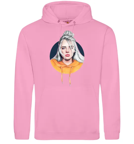 Женская толстовка (худи) Billie Eilish in a circle Розовый фото