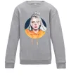 Детский Свитшот Billie Eilish in a circle Серый меланж фото