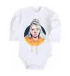 Детский боди Billie Eilish in a circle Белый фото