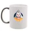 Чашка з кольоровою ручкою Billie Eilish in a circle Срібло фото