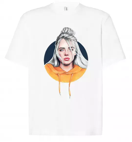 Футболка Оверсайз Billie Eilish in a circle Белый фото
