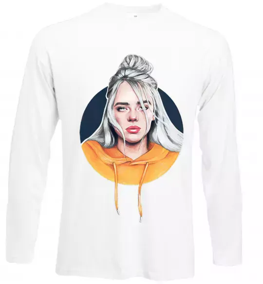 Лонгслив Billie Eilish in a circle Белый фото