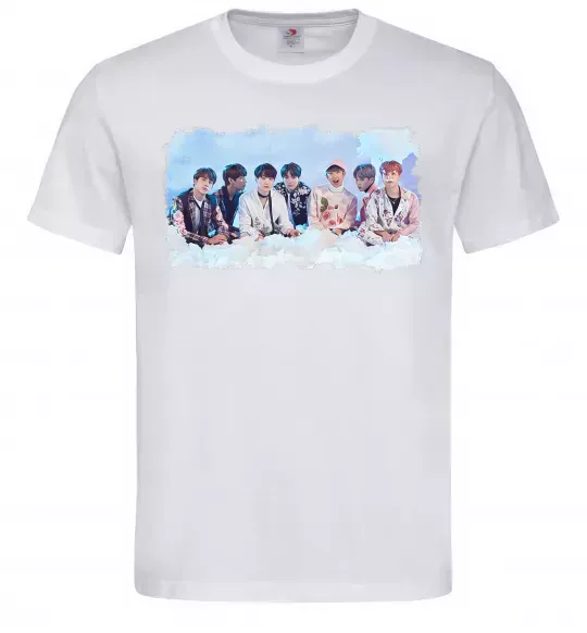 Мужская футболка BTS в хмарах Белый фото