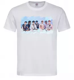 Мужская футболка BTS в хмарах Белый фото