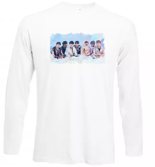 Лонгслив BTS в хмарах Белый фото