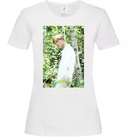 Женская футболка Jongkook long hair Белый фото