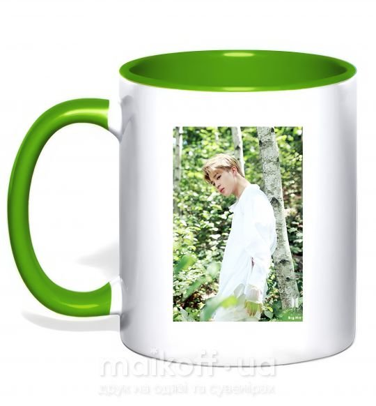 Чашка с цветной ручкой BTS Jimin Зеленый фото